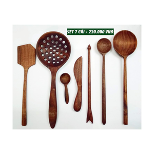 ช้อนไม้ธรรมชาติสำหรับตกแต่งวันหยุดช้อนเสิร์ฟสีแดง - Product Image 1