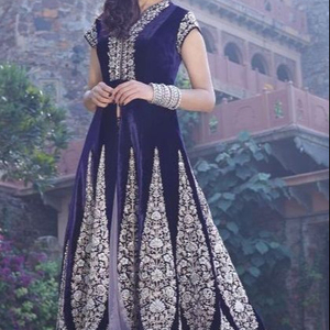 2019 Stylish Indian/Pakistani Wedding Dress Heavy Zardozi Embroidery Duptta <b>Velvet</b> <b>Jacket</b> Lehenga Featuring Elegant <b>Velvet</b> - Product Image 1