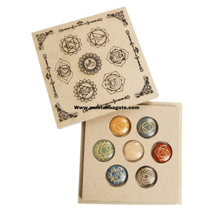 Juego de 7 Cristales de Chakra Redondos en Caja de Regalo, Calidad Premium AAA, Grabados, Compra al por Mayor, Feng-Shui, Sanación, Meditación, Ágata Muntaha, Exportaciones - Product Image 6