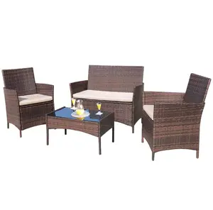 Outdoor Patio Furniture Sets Rattan Chair Wicker Set, Outdoor Indoor Use Backyard Porch Garden Poolside Balcony Furniture