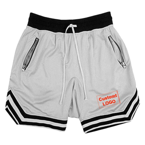 Pantalones cortos de baloncesto bordados con cremallera de malla de poliéster retro de la vieja escuela para niño con logotipo personalizado - Product Image 5