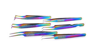 Pince à épiler pour extensions de cils, outils de soins de beauté, en acier inoxydable, multi-couleurs, Volume, CE ISO - Product Image 6