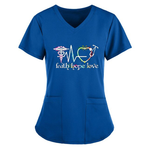 Uniforme de enfermera de manga corta con cuello en V, uniforme de enfermera - Product Image 3