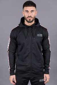 Sudadera con capucha para hombre, de invierno, para gimnasio, con cremallera, rayas laterales, diseño liso, forro polar de poliéster/algodón, antiencogimiento, antipilling, tipo jersey. - Product Image 6