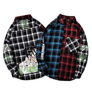 Saadat เสื้อสักหลาดพิมพ์ลายผ้าตาหมากรุก,เสื้อแขนยาวแฟชั่นแนวสปอร์ตสำหรับผู้ชาย - Product Image 6