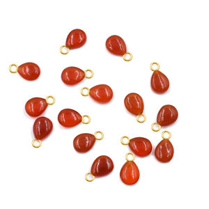 Red Onyx Pear Shape <b>Bail</b> Sterling Silver 10 To 12 MM With Gold Plated <b>Pendant</b> For Jewellery Making - Product Image 1
