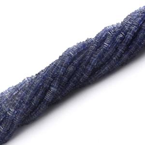 Cristaux d'iolite Perles carrées lisses 4mm Bleu Heishi Forme Perles de pierres précieuses en verre et pierre pour la fabrication de bijoux - Product Image 1