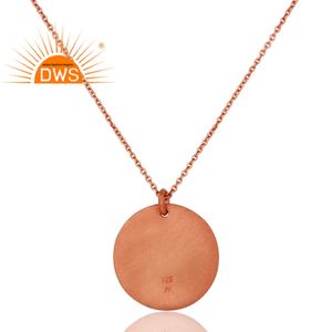 DWS Collier pendentif en argent sterling 925 plaqué or rose pour femmes Bijoux de mariage certifiés GIA - Product Image 3