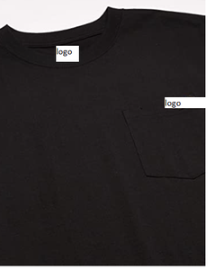 T-shirt à manches courtes et col ras du cou pour homme, épais, large, 50% Polyester, 50% coton, importé, délavé à la Machine - Product Image 3