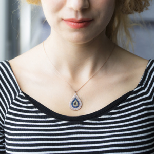 Pendentif fait à la main en argent Sterling 925, forme turque avec œil du mal, vente en gros - Product Image 2