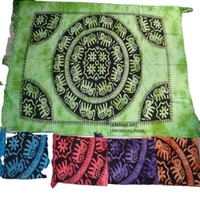 Paréos et Sarongs en Coton Imprimé Motif Éléphants, Longues Écharpes d'Été d'Inde pour la Plage, Vente en Gros