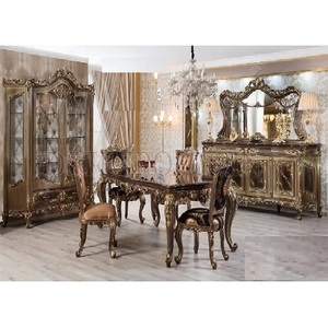 Juego de Comedor de Lujo con Acabado en Bronce Poliéster, Juego de Mesa de Comedor Elaborado en Bronce Antiguo, Compre Muebles de Comedor en Australia - Product Image 1