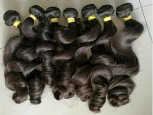 Nous proposons des extensions de cheveux humains non traités, avec toutes les cuticules alignées, en vrac, à pointes épaisses, au prix d'usine en gros. - Product Image 2