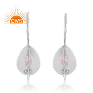 Pendientes Colgantes de Plata de Ley 925 Oxidada con Piedra Lunar Arcoíris Natural, Joyería para Mujer, Fabricante - Product Image 3