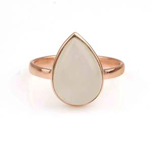 2025 meilleure qualité 925 argent Sterling femmes cadeau de mariage bague blanc pierre de lune Rose éternité Vermeil réglage de lunette naturelle - Product Image 5