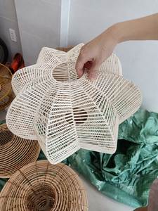 Natural Material Handwoven Rattan Lampshade Vietnam Supplier Wholesale <b>Wicker</b> <b>Candle</b> Lampshade - Product Image 4