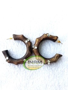 ต่างหูแฟชั่นสไตล์โบราณที่มีคุณภาพดีกว่ามีสไตล์สลักลายเพชรทำจากทองเหลืองฝังเพชรงานหัตถกรรมมีเอกลักษณ์ - Product Image 3