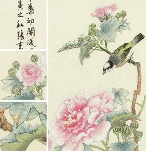 [3] Kit de Punto de Cruz con Organizador de Hilos Preseleccionados, Patrones de Arte Popular de Aves y Flores, Tela Aida 100% Algodón, Materiales Ecológicos - Product Image 2