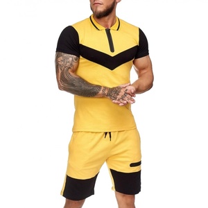 Shorts de compression pour hommes de haute qualité, ensemble deux pièces avec logo personnalisé, en tissu de coton décontracté, anti-plis, respirant et à séchage rapide - Product Image 1