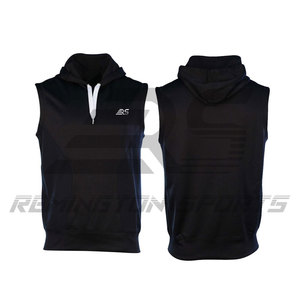 Sweat à capuche sans manches avec fermeture éclair musculaire pour hommes Gilet d'entraînement de musculation Sweats à capuche sans manches pour hommes - Product Image 1