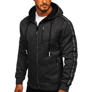 Vêtements de sport de luxe en gros, sweat à capuche en polaire écologique à fermeture éclair, designs unis surdimensionnés personnalisés, mode d'hiver, pas cher - Product Image 2