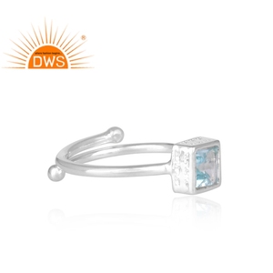 Blue Topaz Gemstone <b>Ring</b> Jewelry Supplier Handmade <b>925</b> Sterling <b>Silver</b> <b>Ring</b> Jewelry Manufacturer - Product Image 3