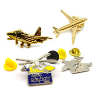 Badge personnalisé en métal, souvenir, pilote de ligne, modèle d'avion doré