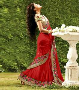 Self Designed Party wear Saree brodé en soie de créateur avec pièce de chemisier alphanumero - Product Image 5