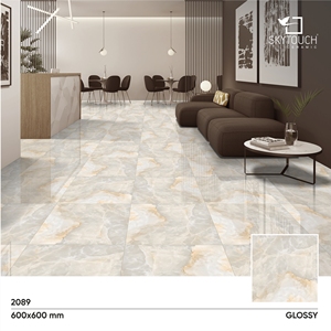 Azulejos de Porcelana Pulidos Vitrificados de Color Marrón Marfil, Modelo Nuevo Indio, Alto Brillo, Solubles en Sal, 60X60, Gran Venta - Product Image 2
