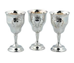 Juego de Copas de Vino Decorativas de Plata de Ley, Diseño Moderno, Lujoso y Único, de Primera Calidad, Multifuncional, de Lujo, Juego de 3 Copas - Product Image 2