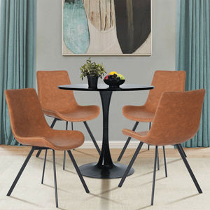 Mid-Century Black Round <strong>Tulip</strong> Leisure Dining Coffee <strong>Table</strong> - Product Image 6