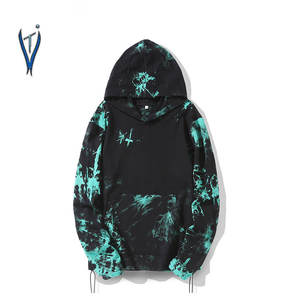 Wholesale Men's Long <b>Tie</b> Dye Pullover Hoodie <b>Striped</b> Sleeve Drop Shoulder New Design Fashionable Oversized Sweatshirt for Winter - Product Image 5