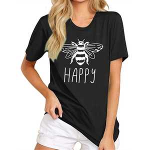 เสื้อยืดลายกราฟิกสำหรับผู้หญิงเสื้อยืดผ้าฝ้ายโพลีเอสเตอร์สั่งทำ - Product Image 6