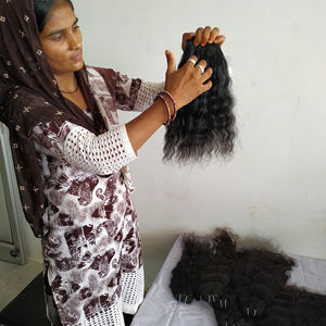 Raw Wavy Natural Bundle Unprocessed Cuticle Aligned Virgin South Indian <b>Human</b> <b>Hair</b> <b>Extensions</b> - Product Image 2