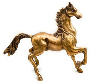 Figurines d'animaux en métal 1 pièce, sculptées à la main, antique course, cheval, stand de Table en laiton, ornements faits à la main, vente en gros - Product Image 3