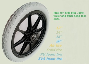 Roue de chariot de vélo de montagne de 16 pouces, roue à pneu pneumatique - Product Image 3