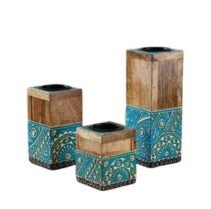 Bakhoor Mubkhar ชุดทำจากเรซิ่น3ชิ้นและทำจากไม้รูปทรงสี่เหลี่ยมผืนผ้าใช้เป็นของใช้ในบ้านโรงแรมร้านอาหารที่มีพรสวรรค์ในการตกแต่งงานเทศกาล - Product Image 1