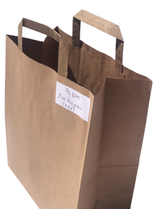 Sacs en papier kraft recyclables en gros avec logo personnalisé imprimé en flexographie et poignée plate pour usage artisanal - Product Image 2