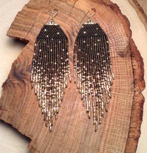   Boucles d'oreilles artisanales Magic Dark Olive Gold Fleck - Product Image 1