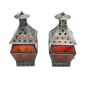 Linterna de Metal cuadrada antigua hecha a mano, producto de la mejor calidad, vidrio Multicolor para luces de té Diya para Navidad, superventas - Product Image 1