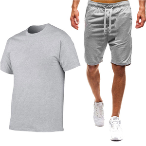 <b>Men's</b> <b>Red</b> Two-Piece Set Solid Color Casual Summer Lounge Activewear with Patterned T-Shirt and <b>Shorts</b> Drawstring Waist - Product Image 2