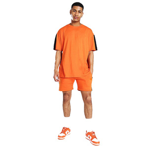 Ensembles de mode décontractés d'été pour hommes Chemise et short orange sur mesure avec style brodé - Product Image 3