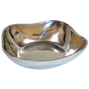 Bol de service et de soupe profond en aluminium brillant et poli Vente à chaud Nouvelle arrivée Bol de service de luxe pour comdiments - Product Image 1