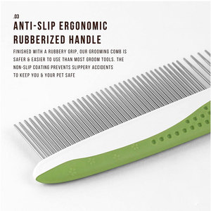 Peine de Pelo Liso para perros, herramienta de aseo para mascotas con dientes de acero inoxidable, novedad, venta al por mayor - Product Image 4