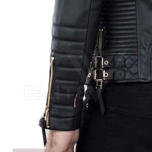 แจ็คเก็ตหนังผู้ชายทรงโอเวอร์ไซส์แบบสวมซิป ปี 2025 ทรงเข้ารูป ผ้าแคนวาส คอตั้ง ผลิตในปากีสถาน - Product Image 5