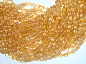 Pierres précieuses pour la fabrication de bijoux, boules rondes en Citrine naturelle, taille de 4mm, brin de 13 pouces, prix en gros, bricolage, livraison gratuite - Product Image 2