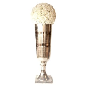High Quality Designer Indian Style Metal Flower <b>Vase</b> Handmade Floor <b>Standing</b> Decorative Flower Holder for Wedding - Product Image 1