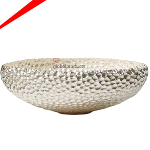 Bol de service rond en verre au design unique et attrayant avec base dorée décorative, bol de service pour la décoration de la maison - Product Image 4