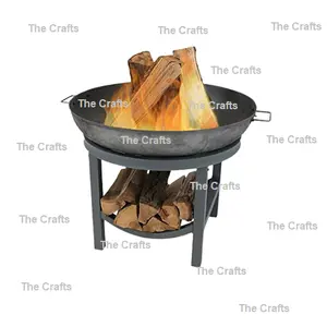 Brasero redondo de hierro con soporte y asa, brasero para leña de la mejor calidad para exteriores a precios bajos - Product Image 1