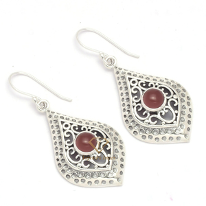 Gorgeous Natural <b>Red</b> Carnelian Gemstone Dangle & Drop <b>Earrings</b>/ Handmade 925 Sterling Silver Boho <b>Earrings</b> Jewellery - Product Image 1